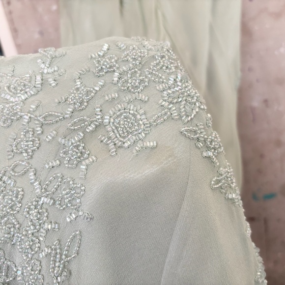 Vtg Scala Silk Beaded Dress Drop Waist Fairy Dress - Picture 6 of 10